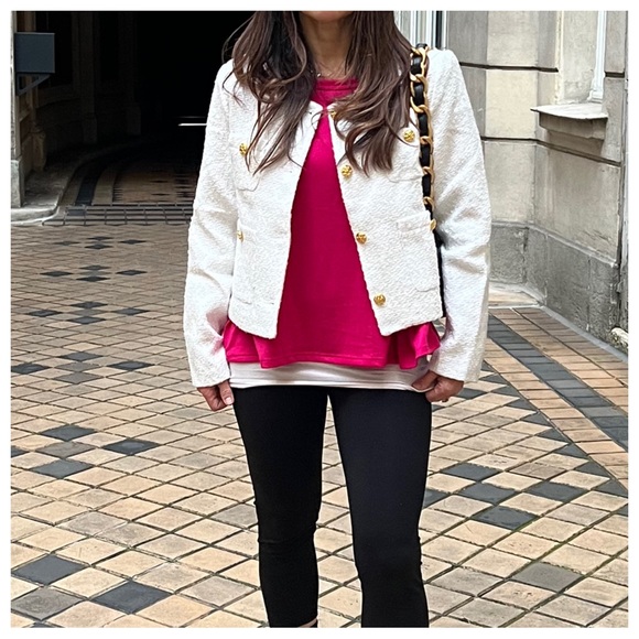 01 Most Fabulous Chic Gold Button Jacket From Paris France - Picture 3 of 6